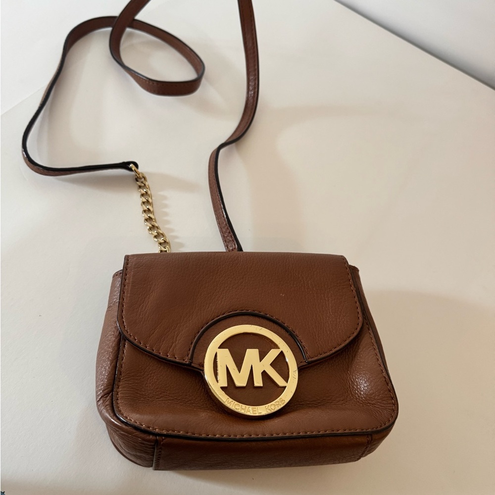 Michael Kors Tan Crossbody Bag with Gold Accent